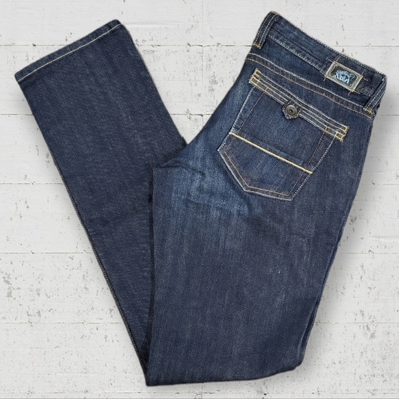 Qualue Supereure de Mavi Women's Jeans Size 31 Della Straight Leg Dark Wash - Picture 1 of 7
